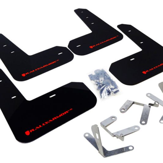 Rally Armor MF23-UR-BLK/RD - RALMF23-UR-BLK/RD - Rally Armor 13-17 Subaru BRZ/Toyota FR-S Black UR Mud Flap w/Red Logo - Shipped in Europe - Tuningsupply.com