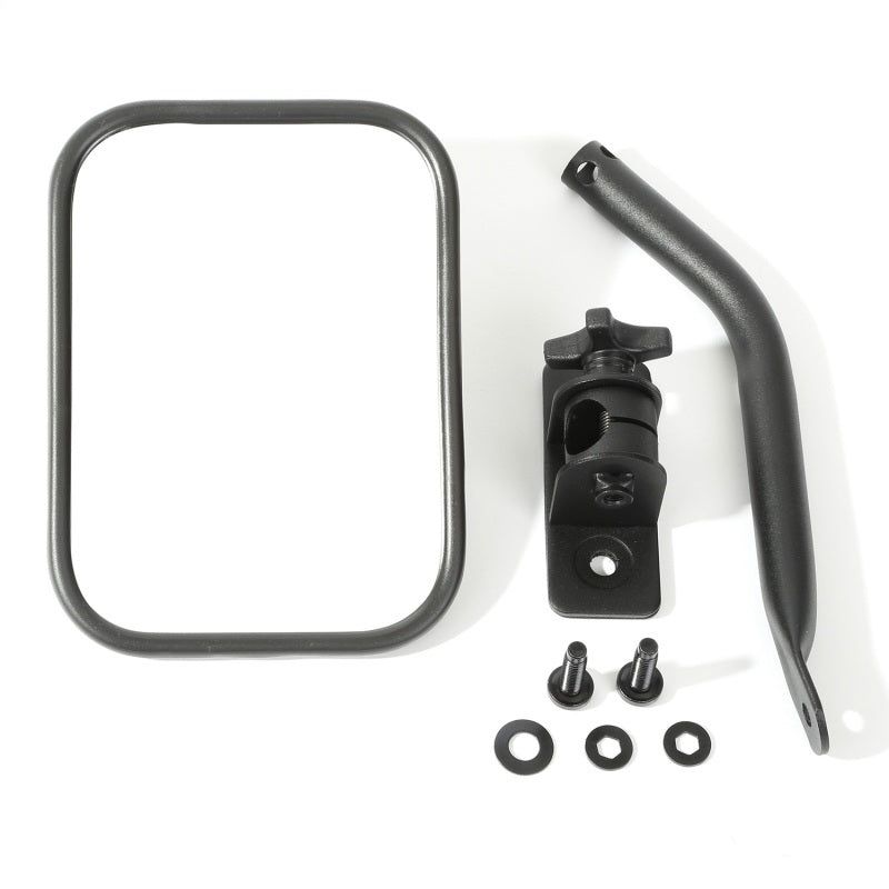 Rugged Ridge 11025.14 - RUG11025.14 - Rugged Ridge 97-18 Jeep Wrangler Textured Black Rectangluar Quick Release Mirror - Shipped in Europe - Tuningsupply.com