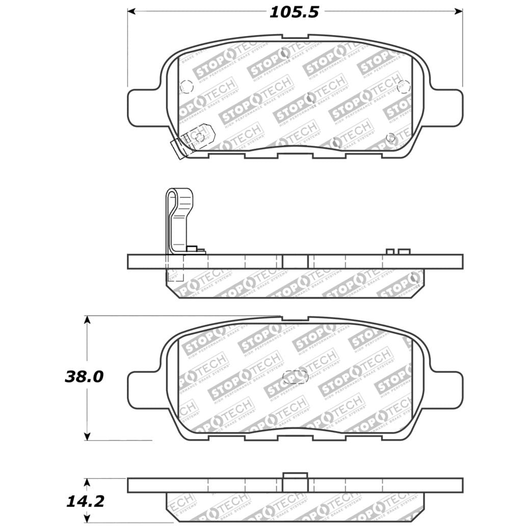 Stoptech 309.09050 - STO309.09050 - StopTech Performance 6/02-08 350z / 01-08 G35 Rear Brake Pads - Shipped in Europe - Tuningsupply.com