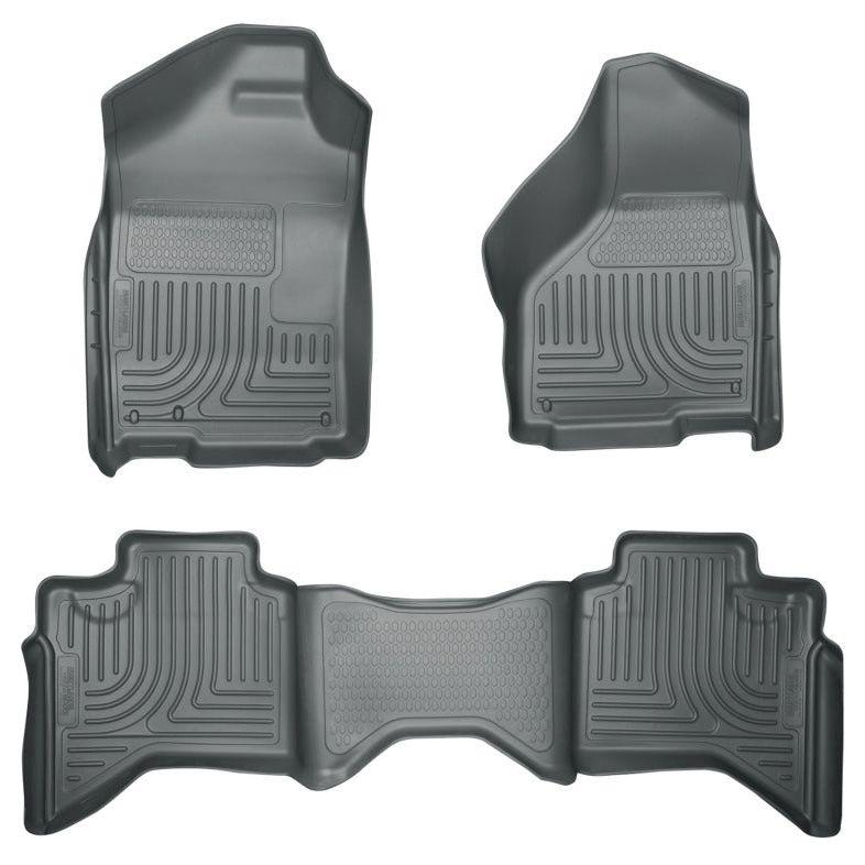 Husky Liners 98032 - HSL98032 - Husky Liners 03-08 Dodge Ram 1500/2500/3500 Quad Cab WeatherBeater Combo Gray Floor Liners - Shipped in Europe - Tuningsupply.com