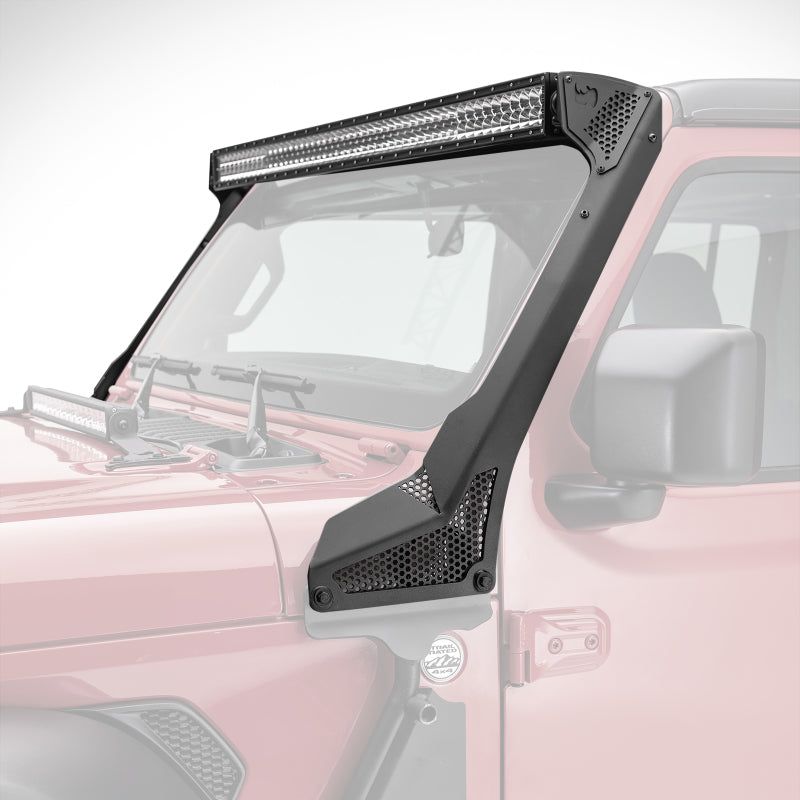 Go Rhino 730500T - GOR730500T - Go Rhino 18-20 Jeep Wrangler JL/JLU/Gladiator JT XE Windshield Light Bar Mount - 50in Single Row - Shipped in Europe - Tuningsupply.com