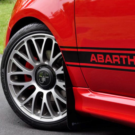 Rally Armor MF25-UR-BLK/GRY - RALMF25-UR-BLK/GRY - Rally Armor 12-18 Fiat 500 Black UR Mud Flap w/Grey Logo - Shipped in Europe - Tuningsupply.com