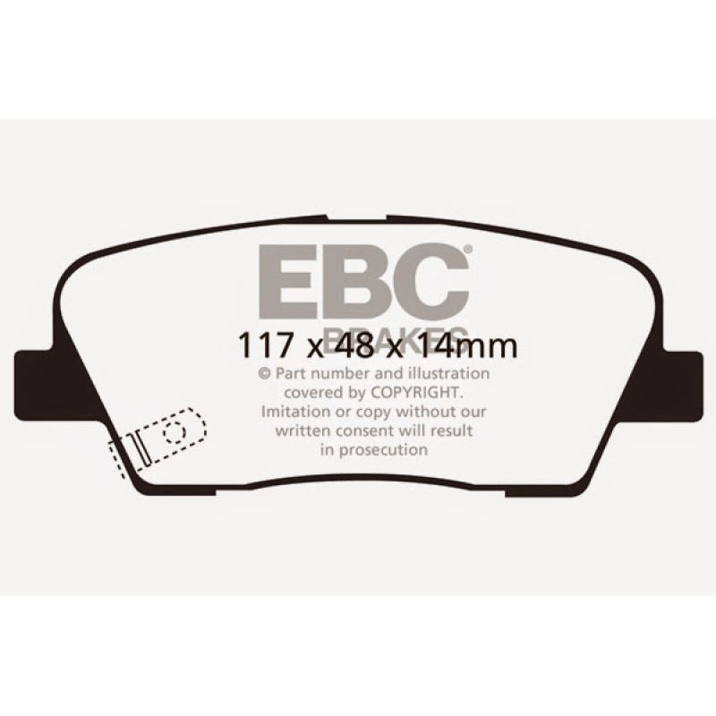 EBC DP31806C - EBCDP31806C - EBC 11+ Hyundai Equus 4.6 Redstuff Rear Brake Pads - Shipped in Europe - Tuningsupply.com