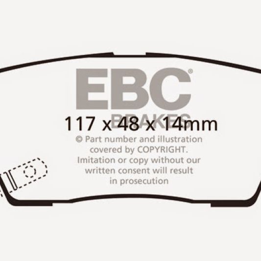 EBC DP41806R - EBCDP41806R - EBC 06-09 Hyundai Entourage 3.8 Yellowstuff Rear Brake Pads - Shipped in Europe - Tuningsupply.com