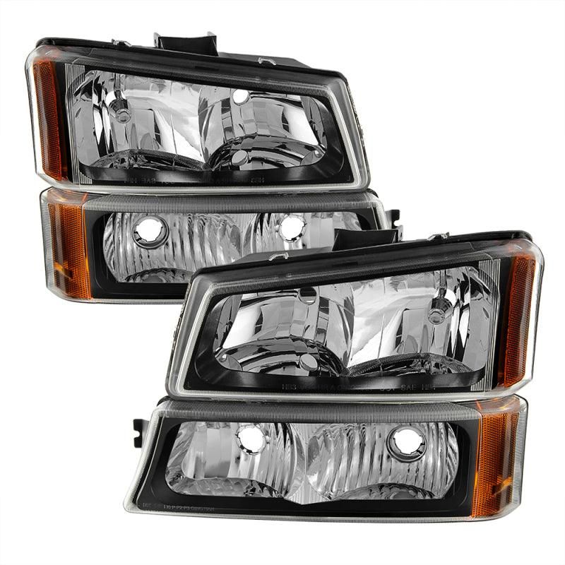 SPYDER 5069801 - SPY5069801 - xTune Chevy Silverado 2500HD 03-06 Crystal Headlights w/ Bumper Lights Black HD-JH-CSIL03-AM-BK-SET - Shipped in Europe - Tuningsupply.com