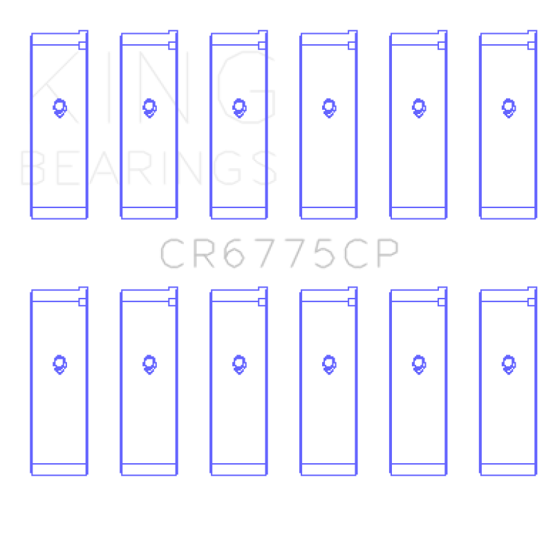 King Engine Bearings GCR6775CP0.5 - KINGCR6775CP0.5 - King Engine Bearings 01-06 Nissan 3.5L VQ35DE Connecting Rod Bearing Set (6 Pairs) - Shipped in Europe - Tuningsupply.com