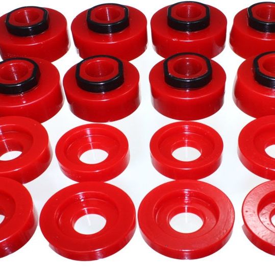 Energy Suspension 4.4124R - ENG4.4124R - Energy Suspension 08-16 Ford F-250/F-350/F-450/F-550 Super Duty Crew Cab Red Body Mount Set - Shipped in Europe - Tuningsupply.com
