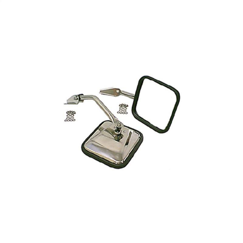 Rugged Ridge 11005.01 - RUG11005.01 - Rugged Ridge 55-86 Jeep CJ Stainless Steel Side Mirror Kit - Shipped in Europe - Tuningsupply.com