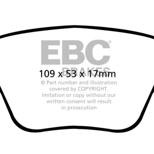 EBC DP42075R - EBCDP42075R - EBC 10-13 Audi A3 2.0 Turbo (Bosch rear caliper) Yellowstuff Rear Brake Pads - Shipped in Europe - Tuningsupply.com
