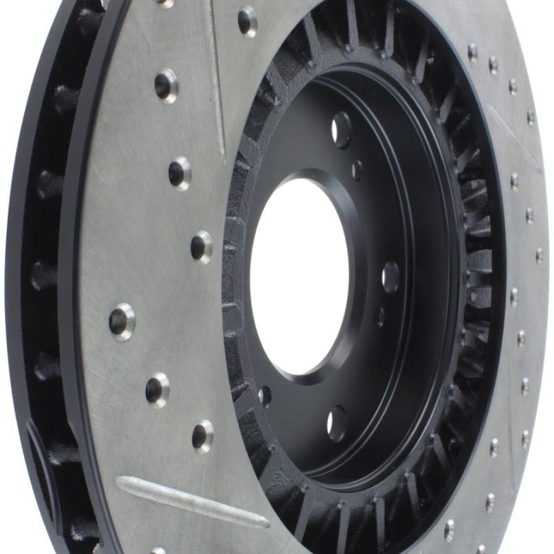 Stoptech 127.40048L - STO127.40048L - StopTech 00-09 S2000 Slotted & Drilled Left Front Rotor - Shipped in Europe - Tuningsupply.com