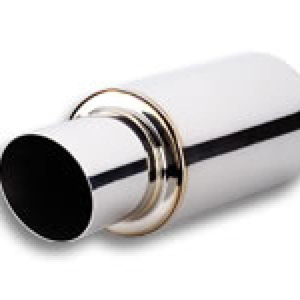Vibrant 1061 - VIB1061 - Vibrant TPV Turbo Round Muffler (17in Long) with 4in Round Tip Angle Cut - 3in inlet I.D. - Shipped in Europe - Tuningsupply.com