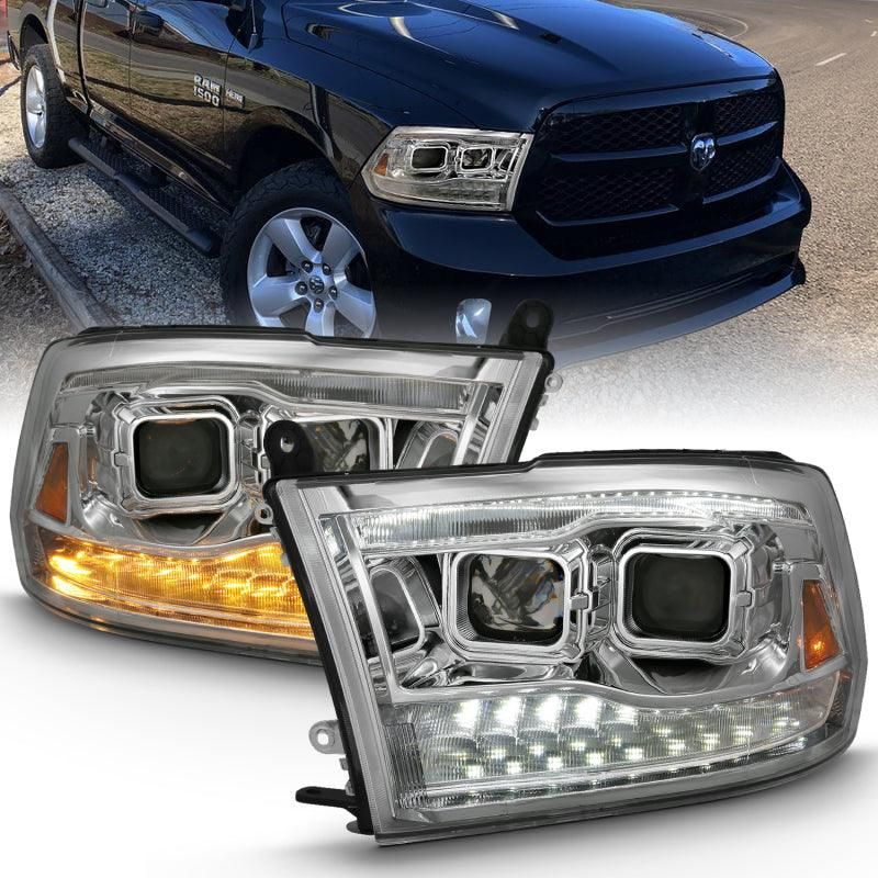ANZO 111442 - ANZ111442 - ANZO 2009-2018 Dodge Ram 1500 Projector H.L. Switchback Chrome Amber - Shipped in Europe - Tuningsupply.com
