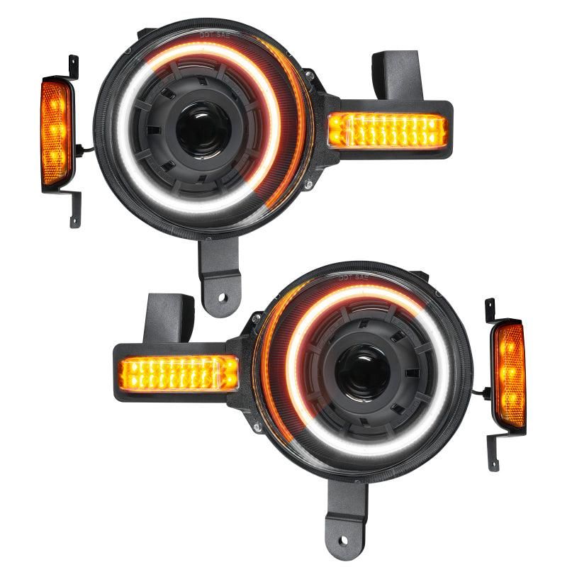 ORACLE Lighting 5886-023 - ORL5886-023 - Oracle 2021+ Ford Bronco Oculus Bi-LED Projector Headlights - Amber/White Switchback - Shipped in Europe - Tuningsupply.com