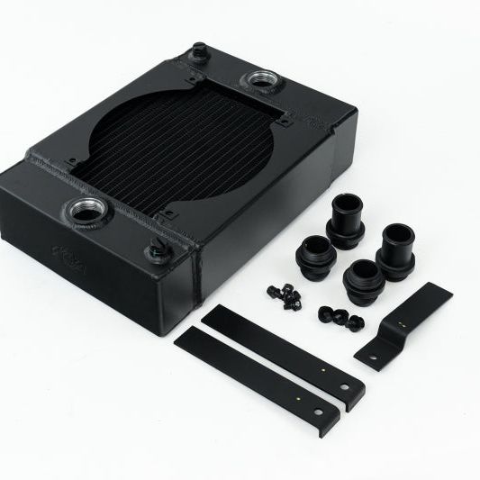 CSF 7065B - CSF7065B - CSF Universal Drag Race / Tuck Radiator w/9in Spal Fan - 10.5in H x 10in L x 3.6in W - Black - Shipped in Europe - Tuningsupply.com