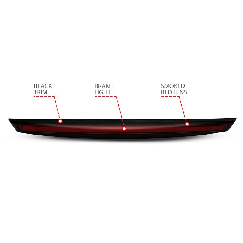 ANZO 531109 - ANZ531109 - ANZO 2007-2014 Chevrolet Suburban 1500 LED 3rd Brake Light Black Housing Smoke Lens w/ Spoiler 1pc - Shipped in Europe - Tuningsupply.com