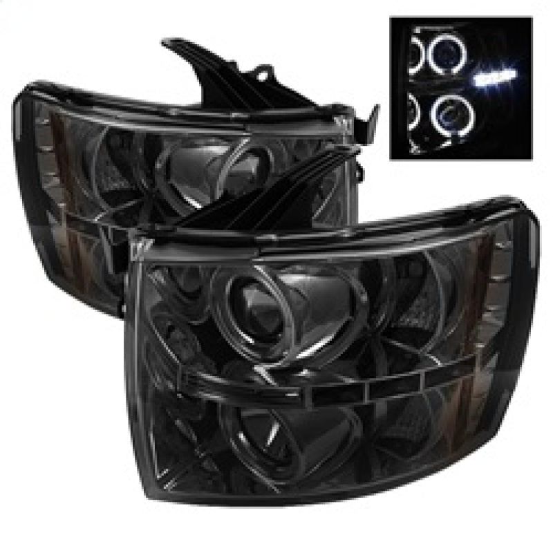 SPYDER 5009517 - SPY5009517 - Spyder Chevy Silverado 1500 07-13 Projector Headlights LED Halo LED Smke PRO-YD-CS07-HL-SM - Shipped in Europe - Tuningsupply.com
