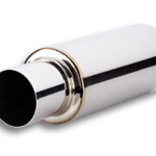 Vibrant 1059 - VIB1059 - Vibrant TPV Turbo Round Muffler (23in Long) with 4in Round Tip Straight Cut - 3in inlet I.D. - Shipped in Europe - Tuningsupply.com