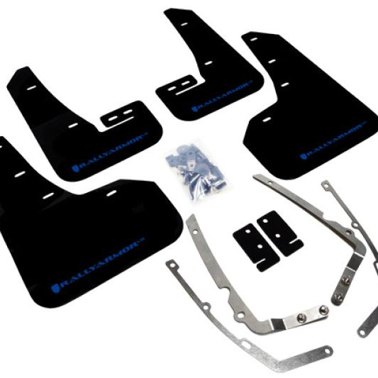 Rally Armor MF37-UR-BLK/BL - RALMF37-UR-BLK/BL - Rally Armor 15-21 MKVII VW Golf/GTI Black UR Mud Flap w/Blue Logo - Shipped in Europe - Tuningsupply.com