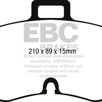 EBC DP42256R - EBCDP42256R - EBC 16-17 Audi TT Yellowstuff Front Brake Pads - Shipped in Europe - Tuningsupply.com