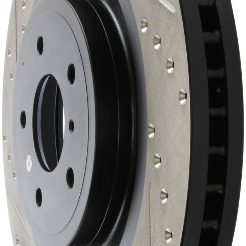 Stoptech 127.42100R - STO127.42100R - StopTech Infiniti G37 / Nissan 370Z SportStop Slotted & Drilled Front Right Rotor - Shipped in Europe - Tuningsupply.com