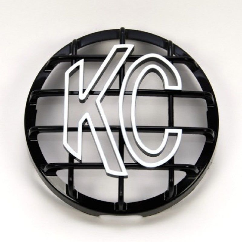 KC HiLiTES 7210 - KCL7210 - KC HiLiTES 6in. Round ABS Stone Guard for SlimLite/Daylighter Lights (Single) - Black/White KC Logo - Shipped in Europe - Tuningsupply.com