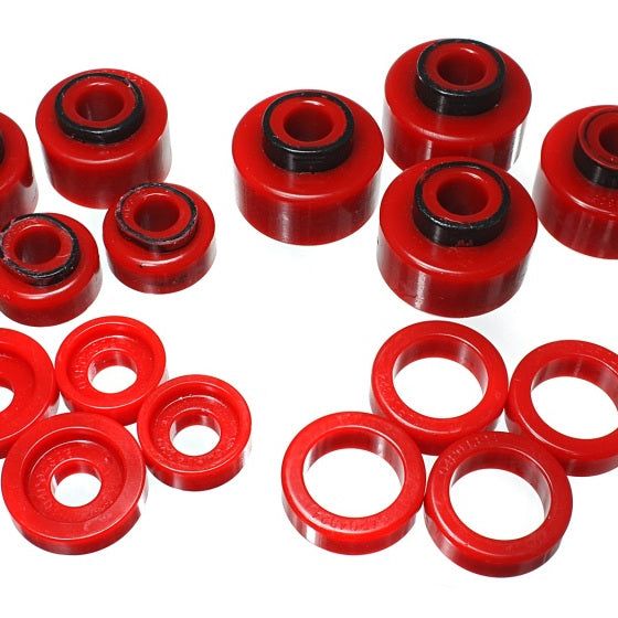 Energy Suspension 4.4120R - ENG4.4120R - Energy Suspension 99-07 Ford F-250/F-350 SD 2/4WD Crew Cab Body Mount Set - Red - Shipped in Europe - Tuningsupply.com