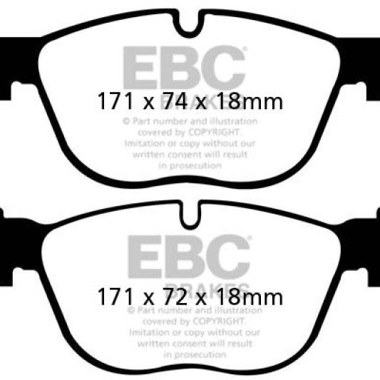 EBC DP41938R - EBCDP41938R - EBC 07-10 BMW X5 3.0 Yellowstuff Front Brake Pads - Shipped in Europe - Tuningsupply.com