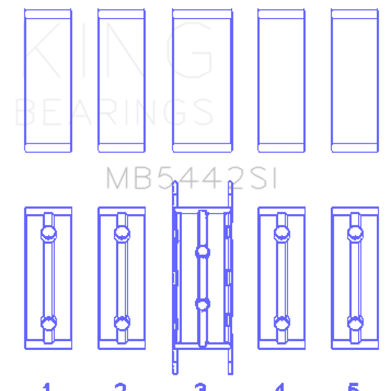 King Engine Bearings GMB5442SI - KINGMB5442SI - King Ford/Mazda Duratec 2.0/2.3 DOHC Silicon Bi-Metal Aluminum Main Bearing Set - Size STD - Shipped in Europe - Tuningsupply.com