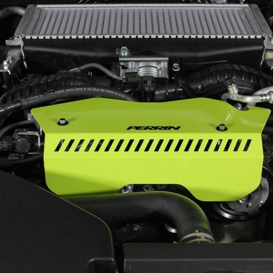 Perrin Performance PSP-ENG-153NY - PERPSP-ENG-153NY - PERRIN 22-25 Subaru WRX Pulley Cover - Neon Yellow (TALL - For Use w/o PERRIN AOS) - Shipped in Europe - Tuningsupply.com