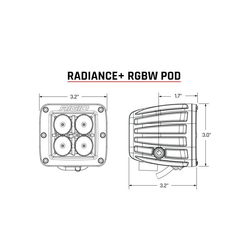 Rigid Industries 202053 - RIG202053 - Rigid Industries Radiance+ Pod RGBW - Pair - Shipped in Europe - Tuningsupply.com