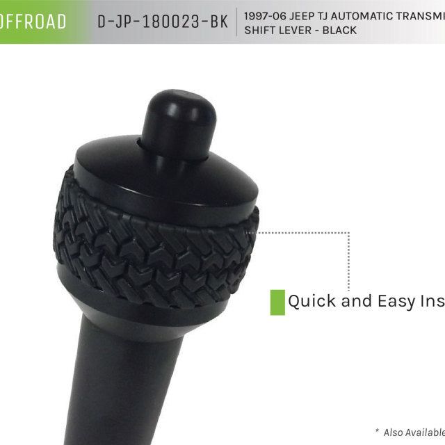 DV8 Offroad D-JP-180023-BK - DVED-JP-180023-BK - DV8 Offroad 1997-06 Jeep TJ Auto Shift Lever Black - Shipped in Europe - Tuningsupply.com