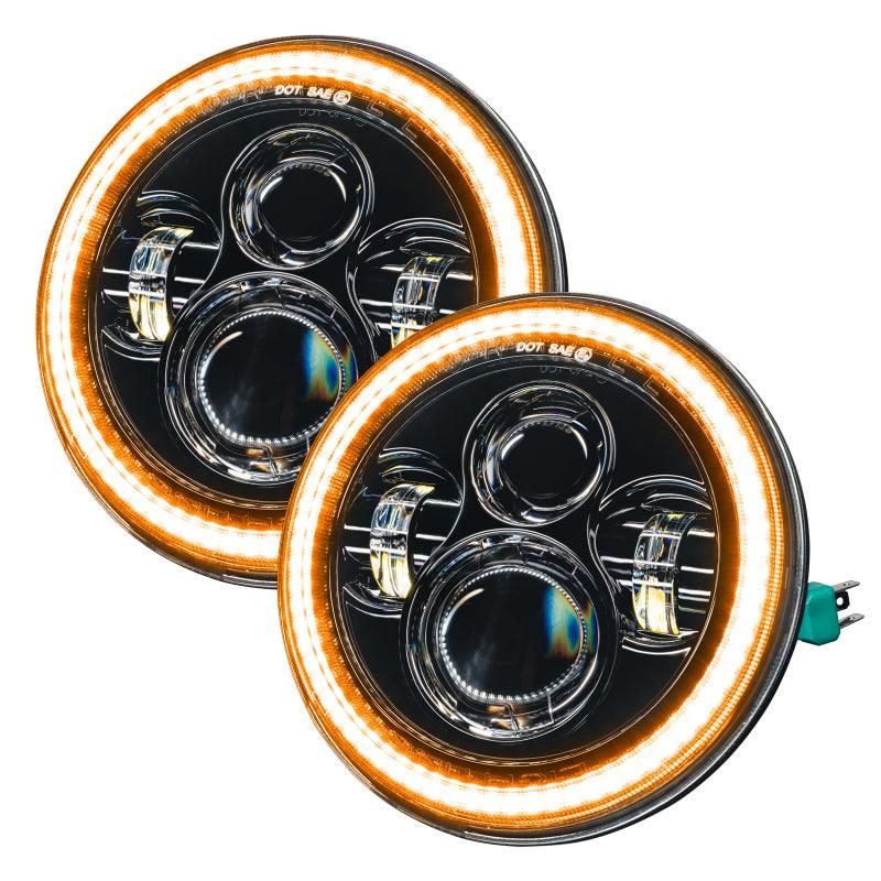 ORACLE Lighting 5769-123 - ORL5769-123 - Oracle 07-18 Jeep Wrangler JK Switchback LED Halo Headlights - Amber/White - Switchback - Shipped in Europe - Tuningsupply.com