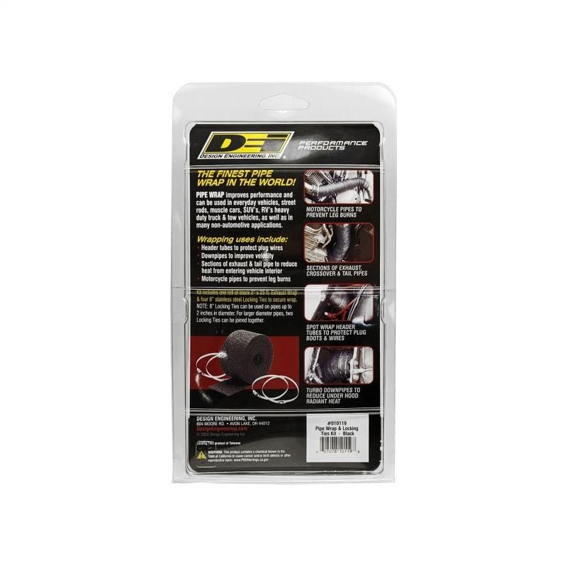 DEI 10119 - DEI10119 - DEI Exhaust Wrap Kit - Pipe Wrap and Locking Tie - Black - Shipped in Europe - Tuningsupply.com
