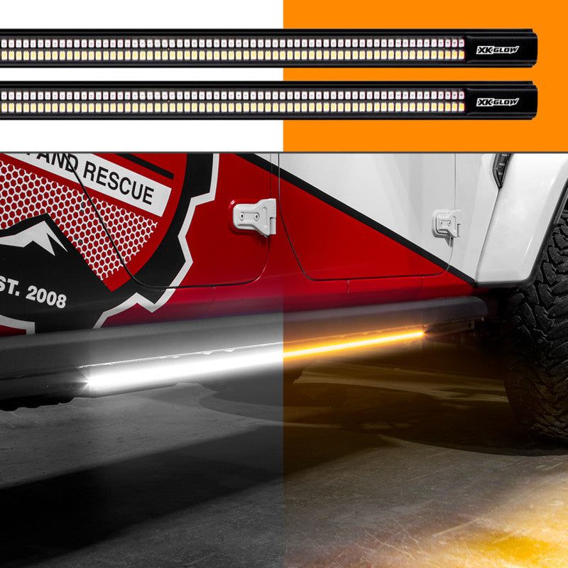 XKGLOW XK041021 - XKGXK041021 - XK Glow Jeep & Truck Running Board Light w/ Turn Signal 2x60in White + Amber - Shipped in Europe - Tuningsupply.com
