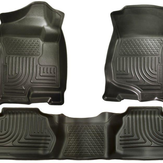 Husky Liners 98211 - HSL98211 - Husky Liners 07-12 Chevy Silverado/GMC Sierra Extended Cab WeatherBeater Combo Black Floor Liners - Shipped in Europe - Tuningsupply.com