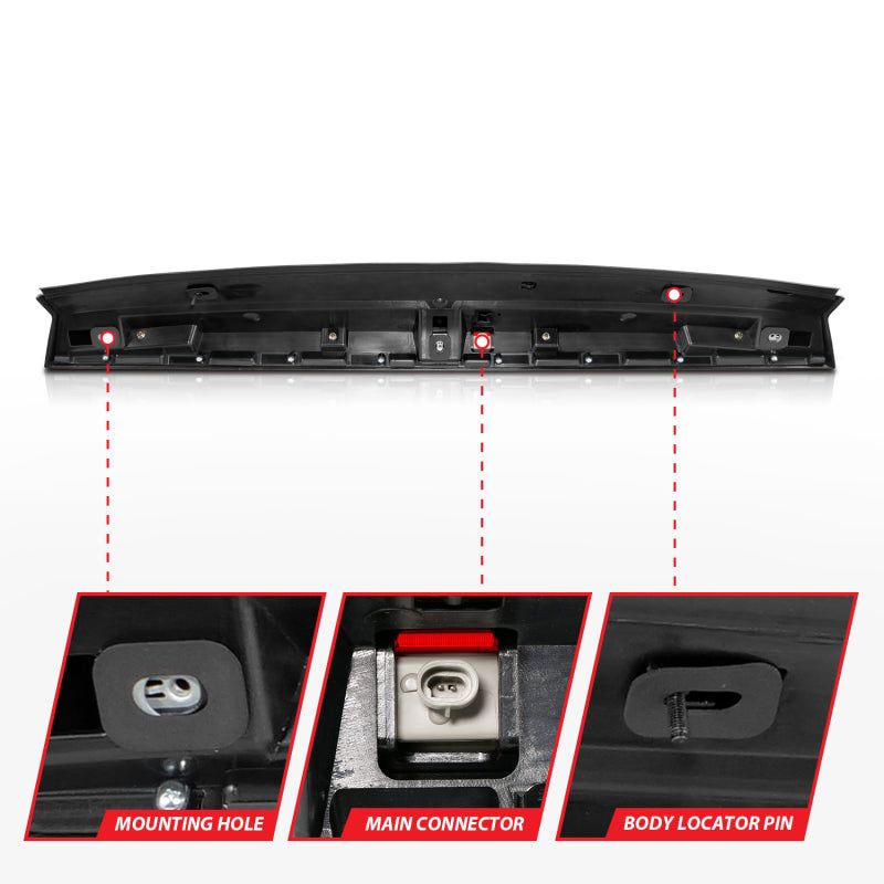 ANZO 531109 - ANZ531109 - ANZO 2007-2014 Chevrolet Suburban 1500 LED 3rd Brake Light Black Housing Smoke Lens w/ Spoiler 1pc - Shipped in Europe - Tuningsupply.com