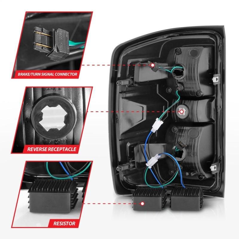 ANZO 311423 - ANZ311423 - ANZO 15-19 Chevy Silverado 2500HD/3500HD (Factory Halogen Only) LED Tail Lights Black w/Clear Lens - Shipped in Europe - Tuningsupply.com