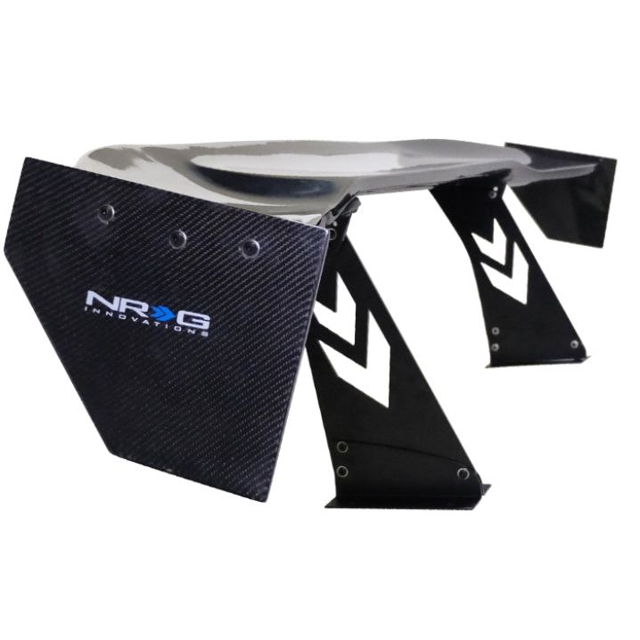 NRG CARB-A691NRG - NRGCARB-A691NRG - NRG Carbon Fiber Spoiler - Universal (69in.) w/NRG Logo / Stand Cut Out / Large Side Plate - Shipped in Europe - Tuningsupply.com