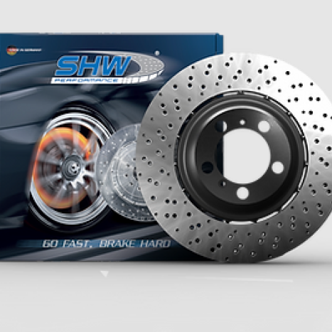 SHW Performance BRR42834 - SHWBRR42834 - SHW 06-08 BMW Z4 3.2L Right Rear Cross-Drilled Lightweight Brake Rotor (34212282304) - Shipped in Europe - Tuningsupply.com
