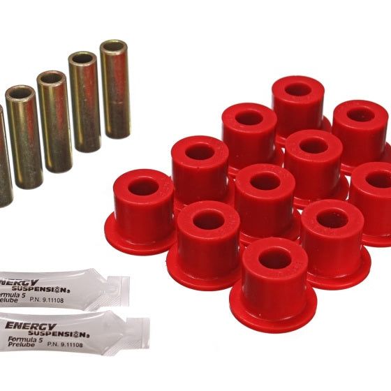 Energy Suspension 6.2102R - ENG6.2102R - Energy Suspension 72-81 Scout II Red Front & Rear Leaf Spring Bushing Set - Shipped in Europe - Tuningsupply.com