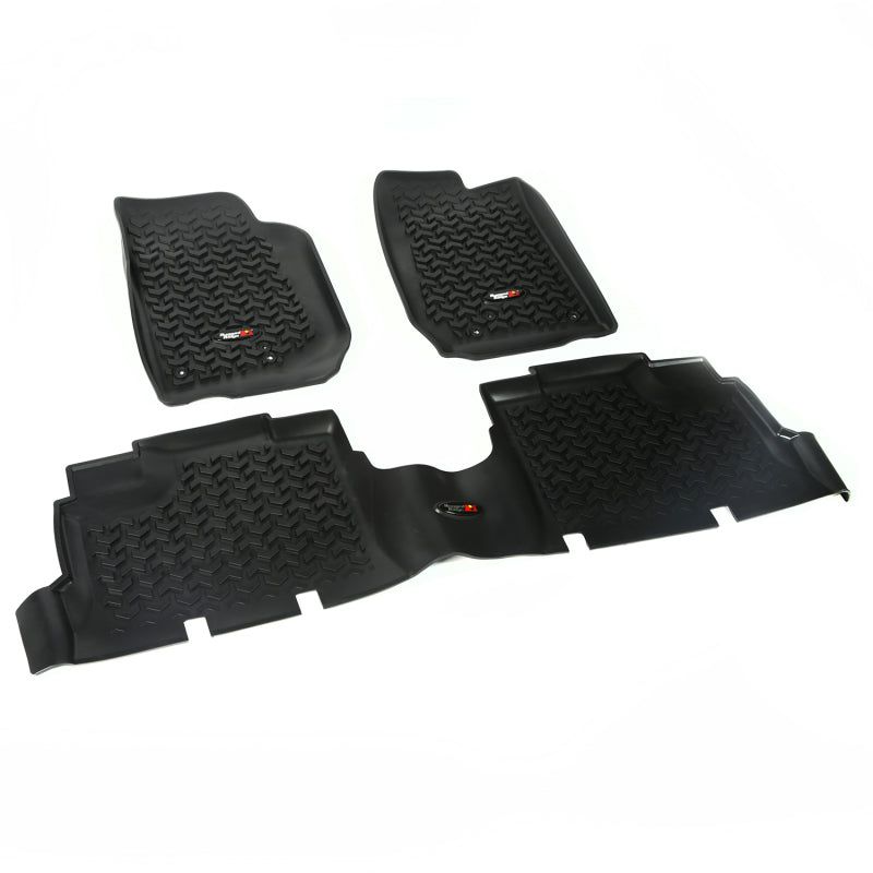 Rugged Ridge 12987.04 - RUG12987.04 - Rugged Ridge Floor Liner Front/Rear Black 2007-2018 Jeep Wrangler JK 4 Dr - Shipped in Europe - Tuningsupply.com