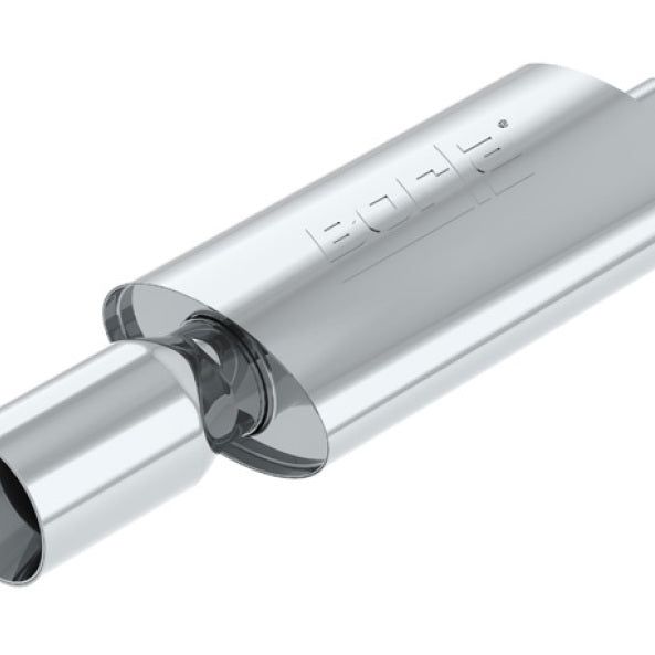 Borla 40057 - BOR40057 - Borla Boomer Muffler Thumper Oval 2-1/4in In 4in Side Rount Out - Shipped in Europe - Tuningsupply.com