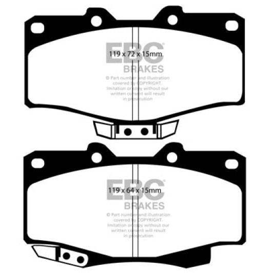 EBC DP6807 - EBCDP6807 - EBC 90-91 Toyota 4 Runner 2.4 Greenstuff Front Brake Pads - Shipped in Europe - Tuningsupply.com