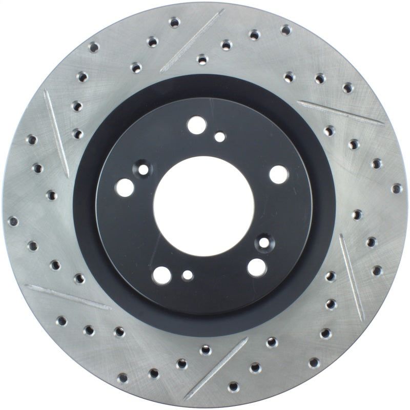 Stoptech 127.40048R - STO127.40048R - StopTech 00-09 S2000 Slotted & Drilled Right Front Rotor - Shipped in Europe - Tuningsupply.com