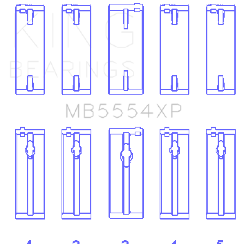 King Engine Bearings GMB5554XP - KINGMB5554XP - King Engine Bearings Toyota 3SGTE Performance Main Bearing Set - Size STD - Shipped in Europe - Tuningsupply.com