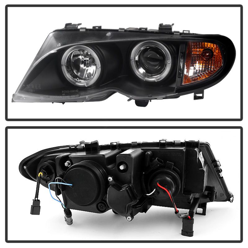 SPYDER 5042415 - SPY5042415 - Spyder BMW E46 3-Series 02-05 4DR Projector Headlights 1PC LED Halo Blk PRO-YD-BMWE4602-4D-AM-BK - Shipped in Europe - Tuningsupply.com