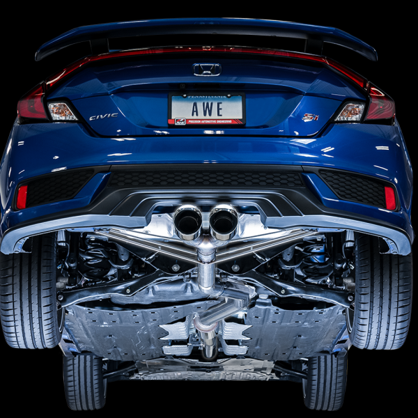 AWE Tuning 3810-31016 - AWE3810-31016 - AWE Tuning 17+ Honda Civic SI 1.5L / Type R 2.0L Turbo Triple-to-Dual Tip Conversion Kit - Shipped in Europe - Tuningsupply.com