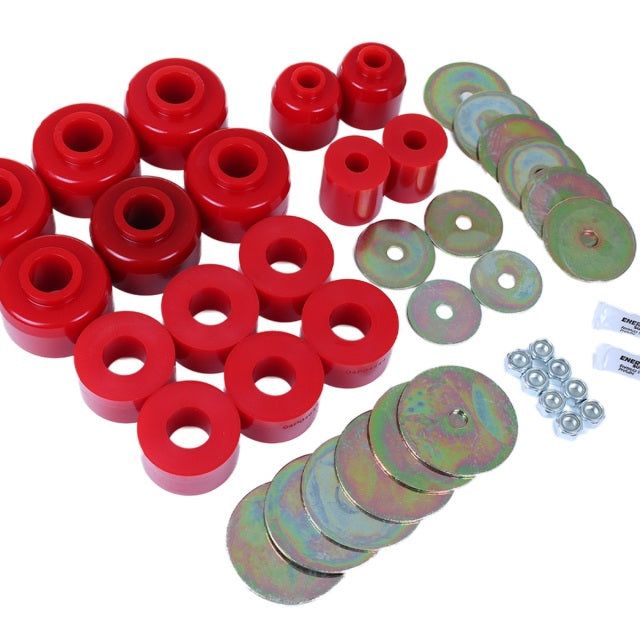 Energy Suspension 8.4111R - ENG8.4111R - Energy Suspension 96-99 Toyota 4Runner 2WD/4WD Red Body Mount Bushing Set - Shipped in Europe - Tuningsupply.com