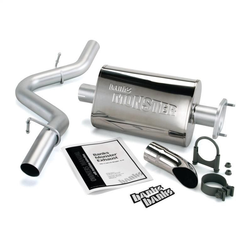 Banks Power 51311 - GBE51311 - Banks Power 91-95 Jeep 4.0L Wrangler Monster Exhaust System - SS Single Exhaust w/ Chrome Tip - Shipped in Europe - Tuningsupply.com