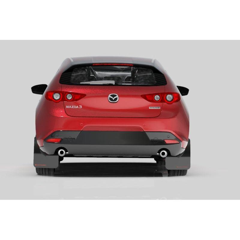 Rally Armor MF61-UR-BLK/RD - RALMF61-UR-BLK/RD - Rally Armor 19-25 Mazda3 Hatchback Black UR Mud Flap w/Red Logo - Shipped in Europe - Tuningsupply.com